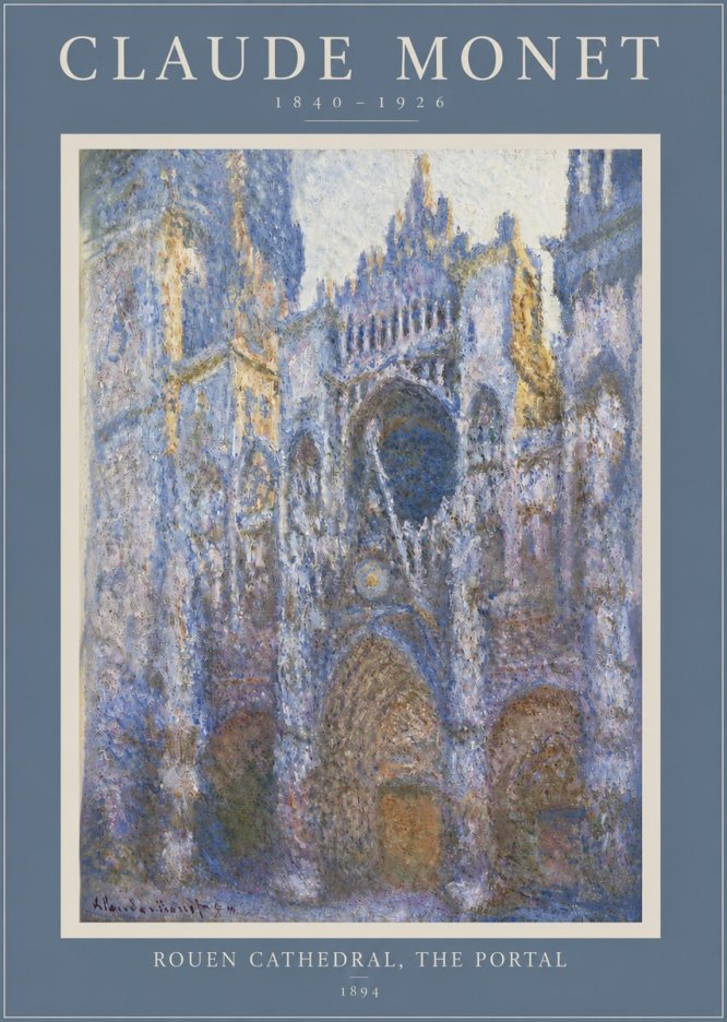 Monet Rouen Cathedral, the Portal No3 - Póster