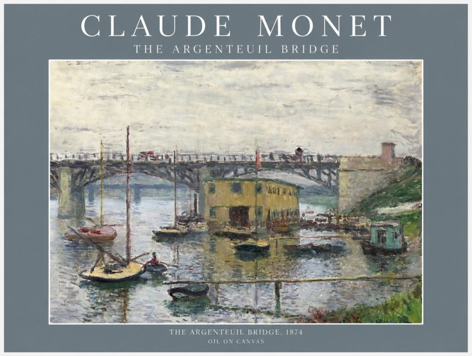Monet The Argenteuil Bridge No1 - Póster