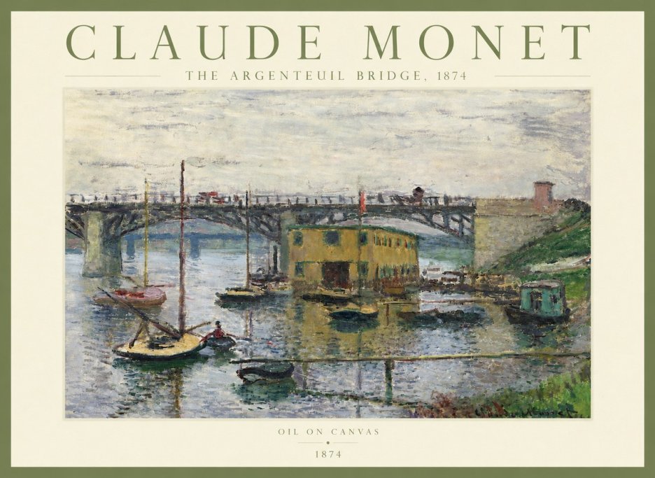 Monet The Argenteuil Bridge No3 - Póster