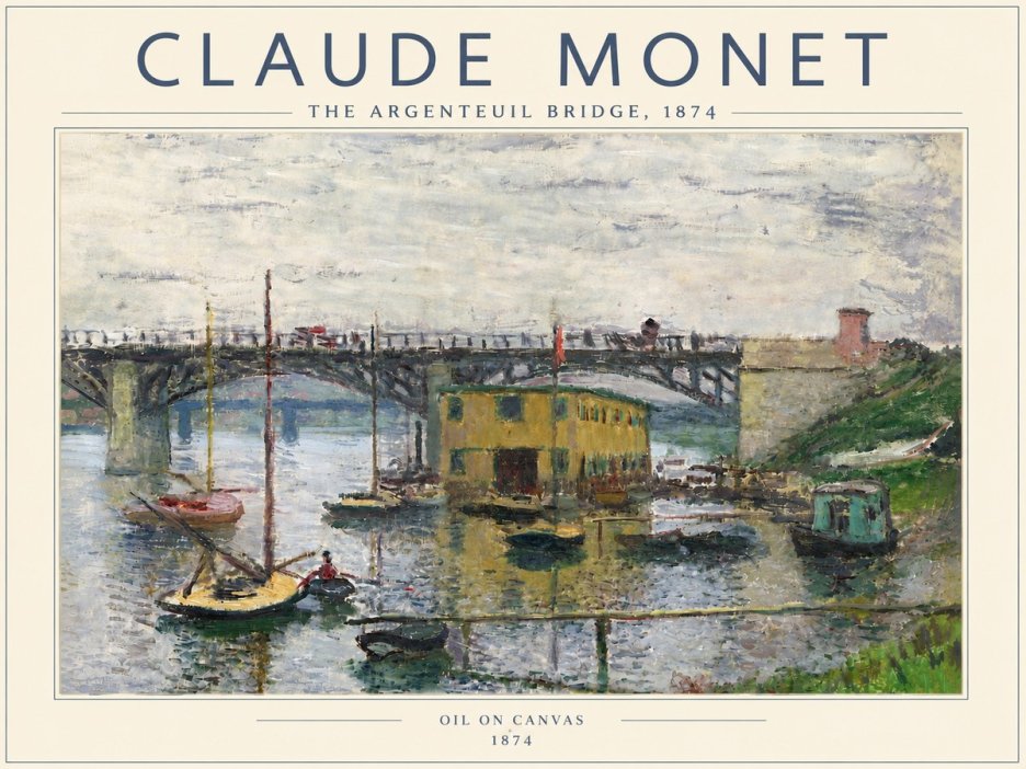 Monet The Argenteuil Bridge No6 - Póster