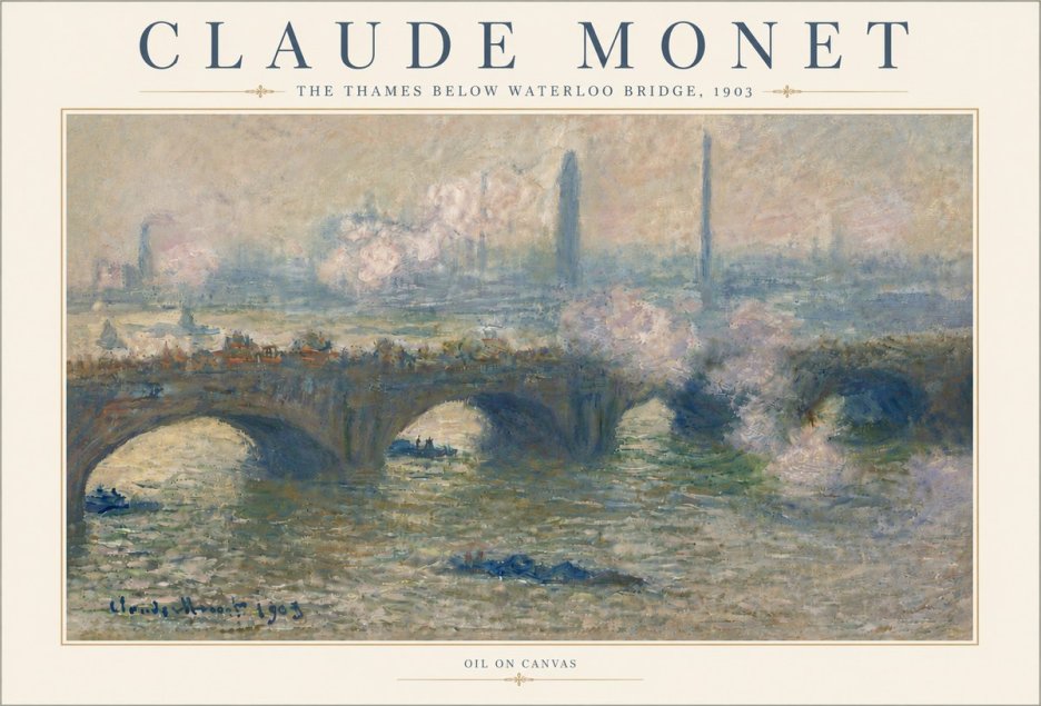 Monet The Thames Below Waterloo Bridge, 1903 No6 - Póster