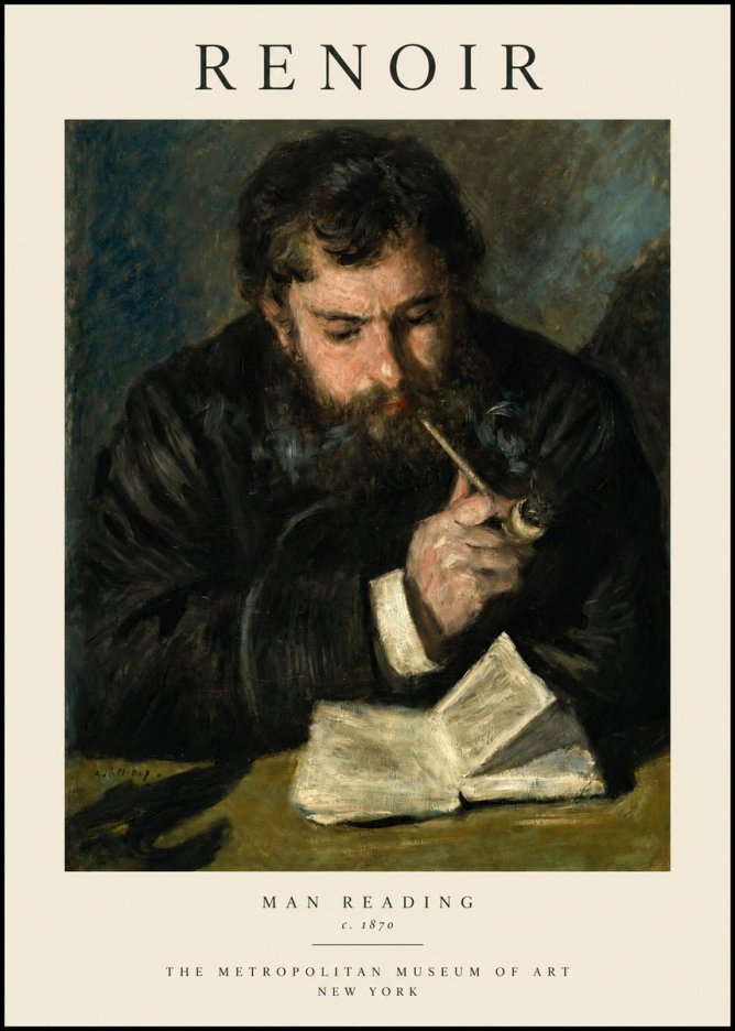 Renoir Man Reading No1 - Póster