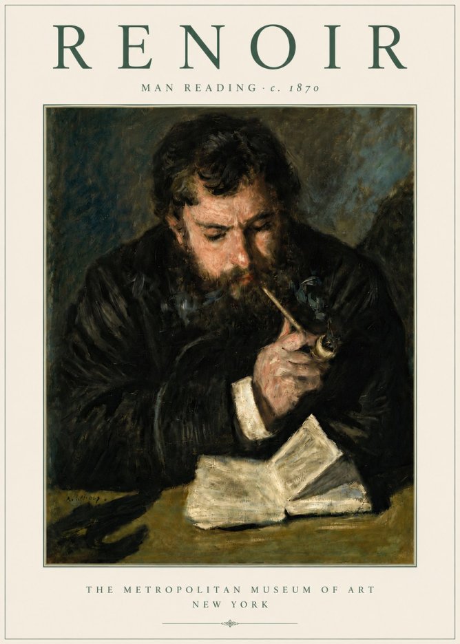Renoir Man Reading No4 - Póster