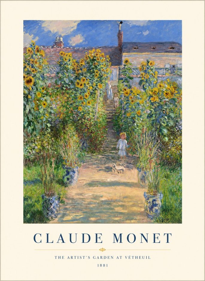 Monet The Artist's Garden at Vétheuil I No1 - Póster