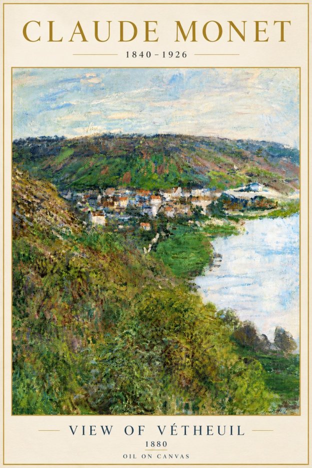 Monet View of Vétheuil II No6 - Póster
