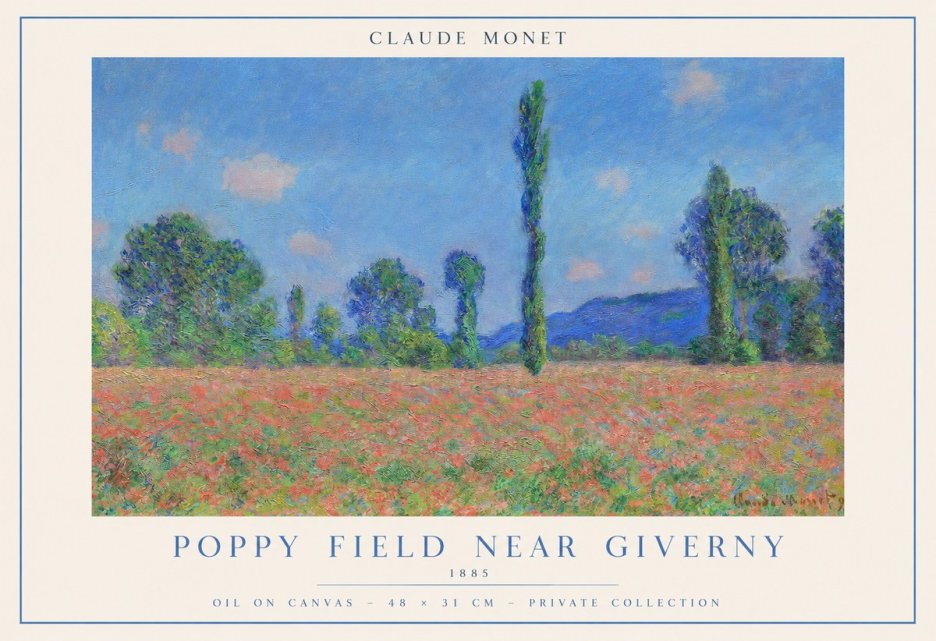 Monet Poppy Field Near Giverny No1 - Póster