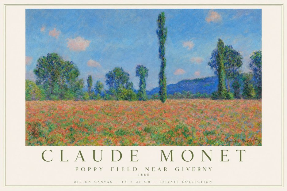 Monet Poppy Field Near Giverny No2 - Póster