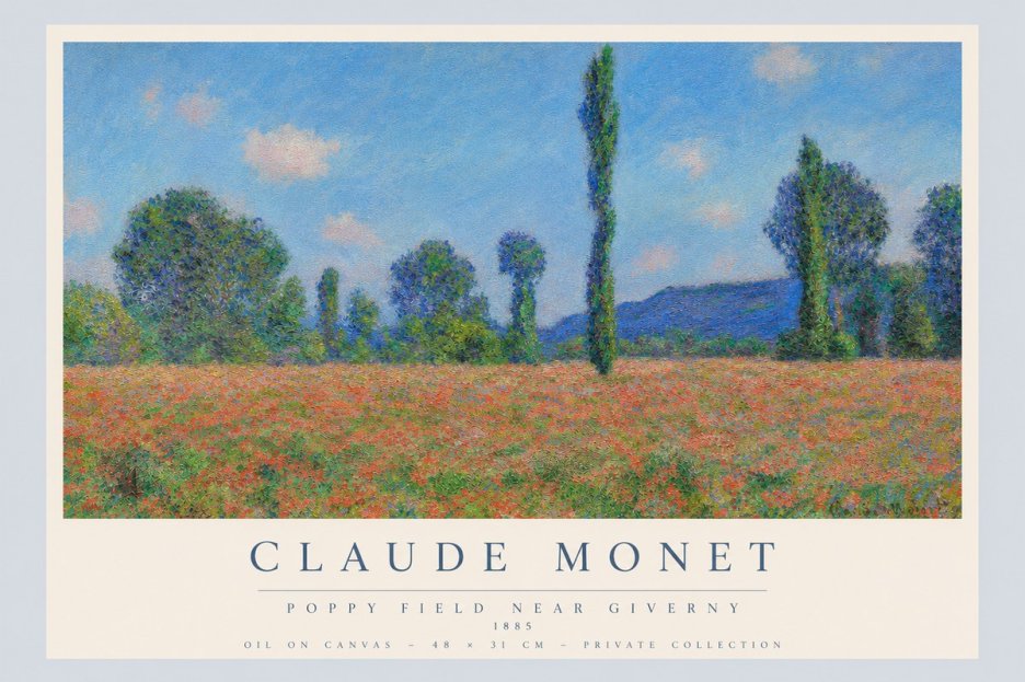 Monet Poppy Field Near Giverny No3 - Póster