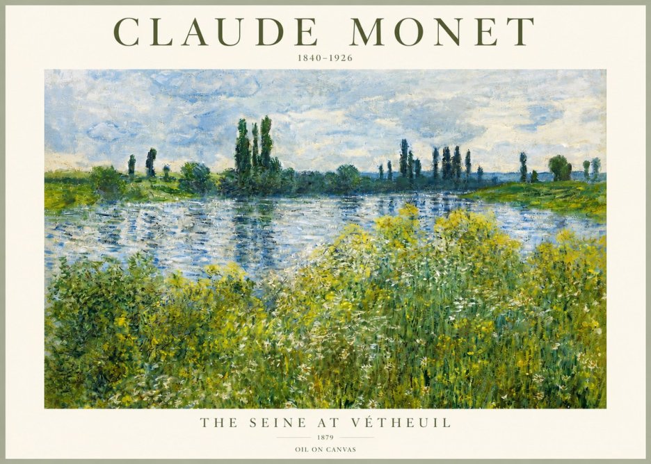 Monet The Seine at Vétheuil No2 - Póster