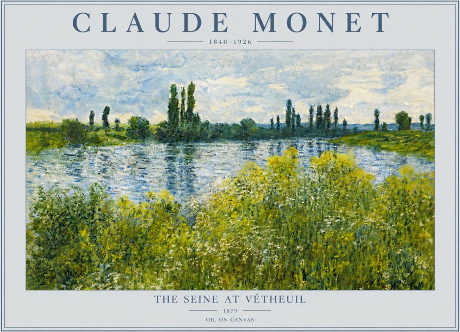 Monet The Seine at Vétheuil No5 - Póster