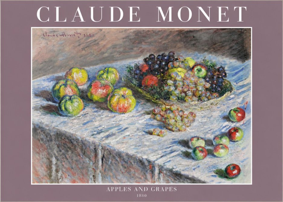 Monet Apples and Grapes No2 - Póster