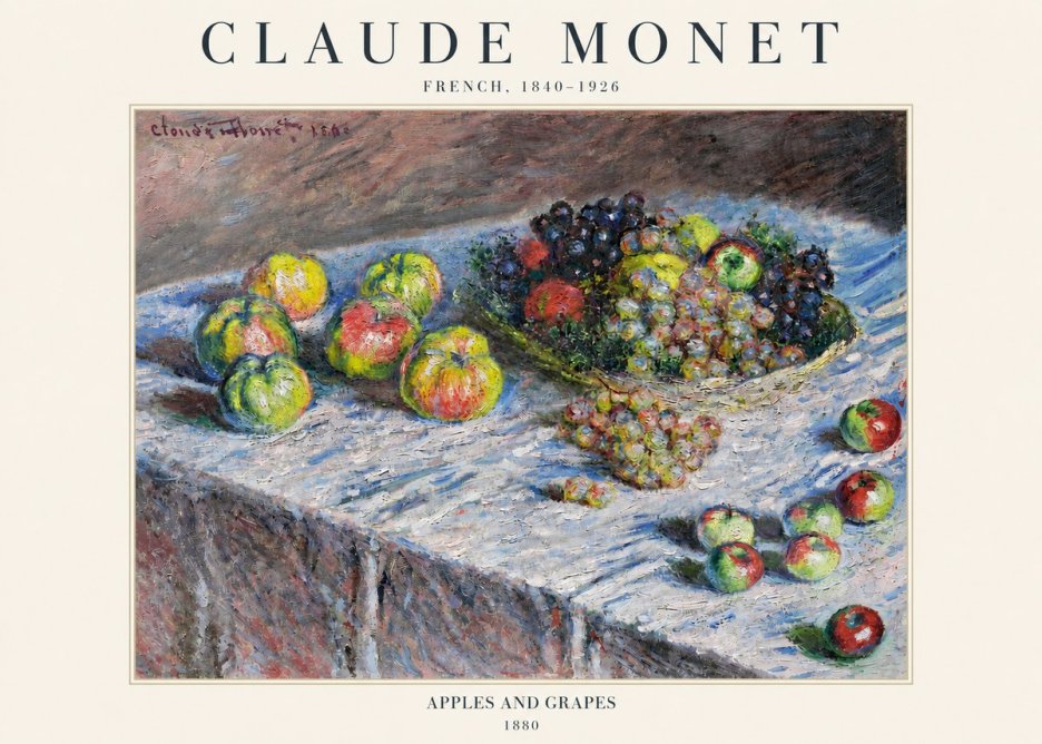 Monet Apples and Grapes No3 - Póster