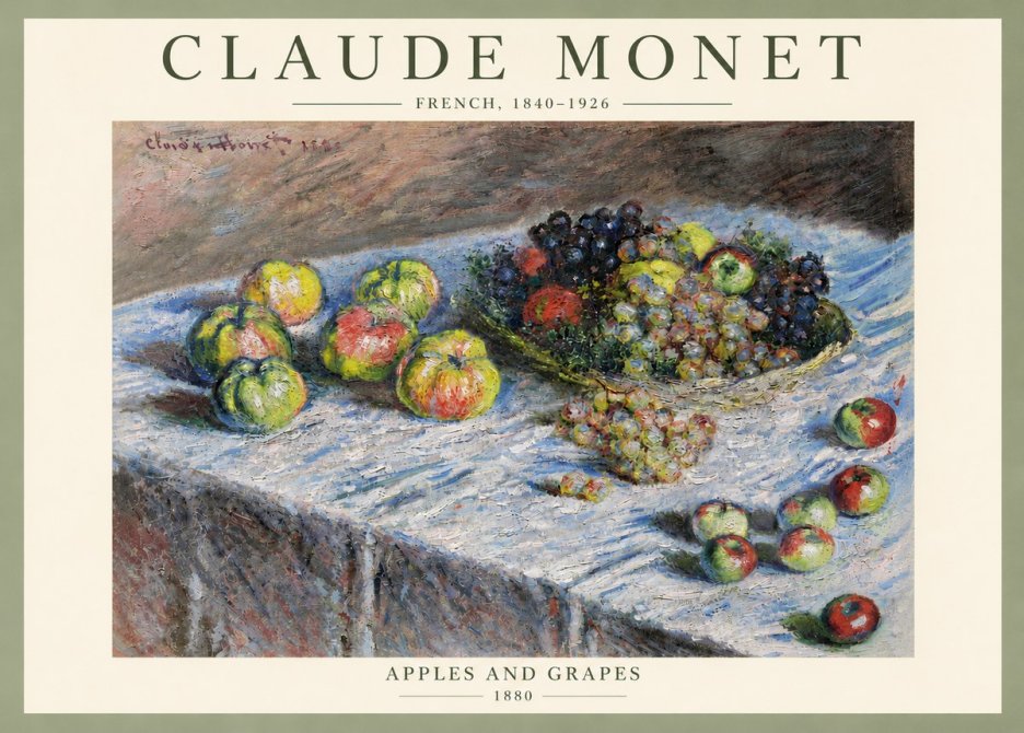 Monet Apples and Grapes No6 - Póster