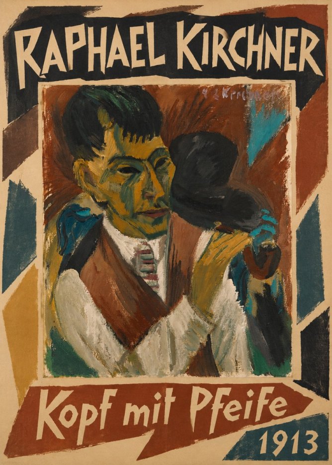 Raphael Kirchner Kopf Mit Pfeife No1 - Póster