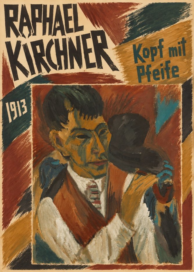 Raphael Kirchner Kopf Mit Pfeife No4 - Póster