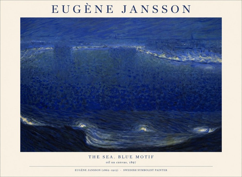 Eugène Jansson The Sea. Blue Motif No1 - Póster