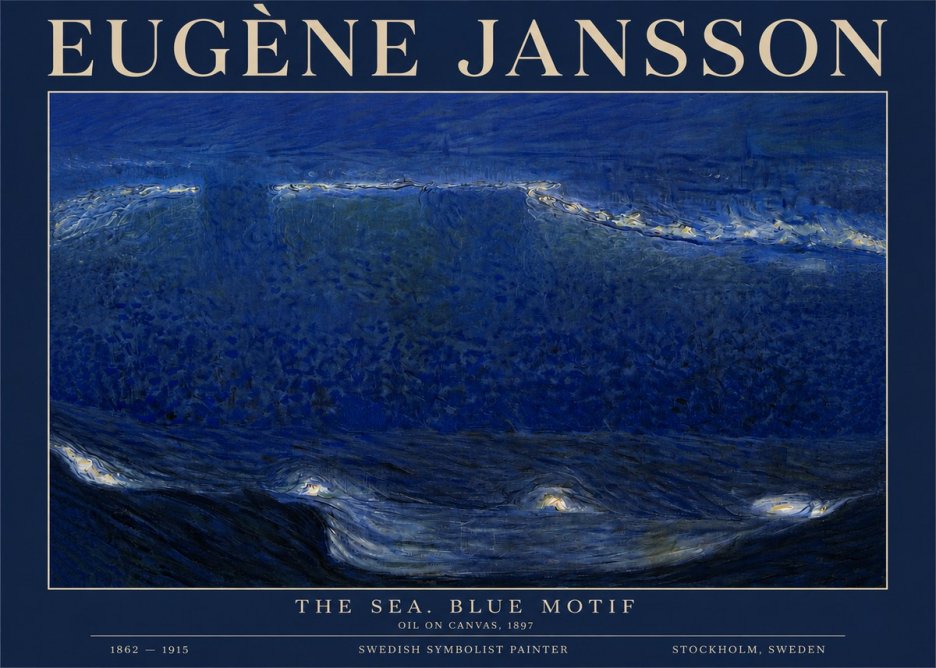 Eugène Jansson The Sea. Blue Motif No3 - Póster
