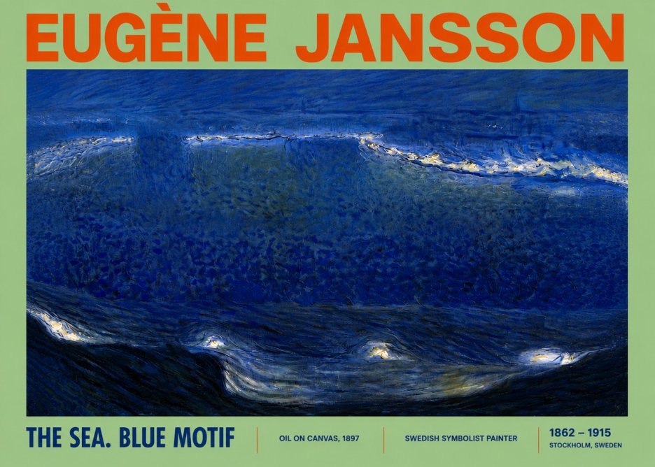 Eugène Jansson The Sea. Blue Motif No4 - Póster