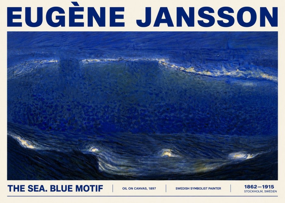 Eugène Jansson The Sea. Blue Motif No5 - Póster