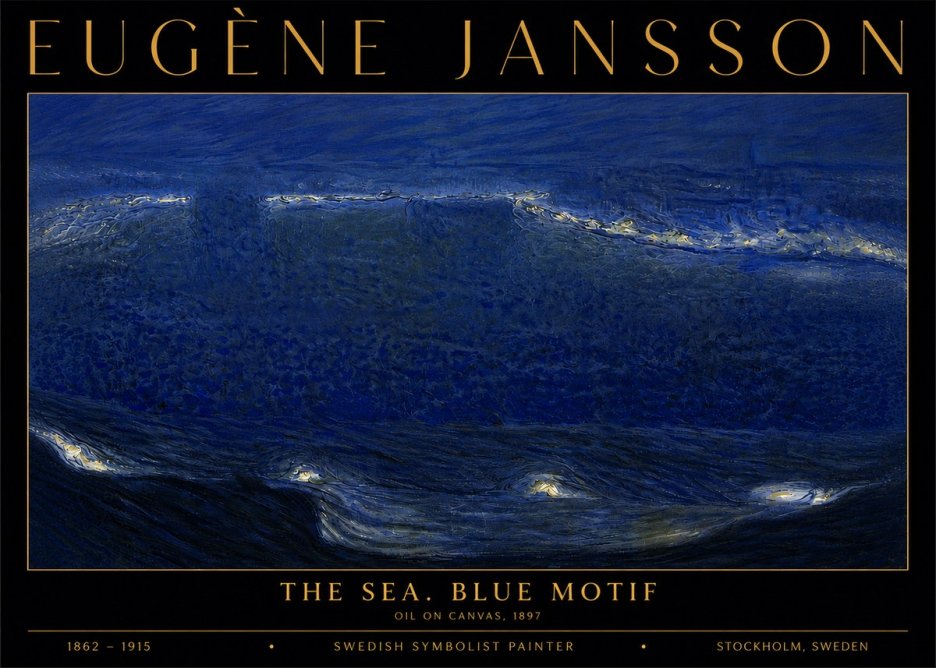 Eugène Jansson The Sea. Blue Motif No6 - Póster