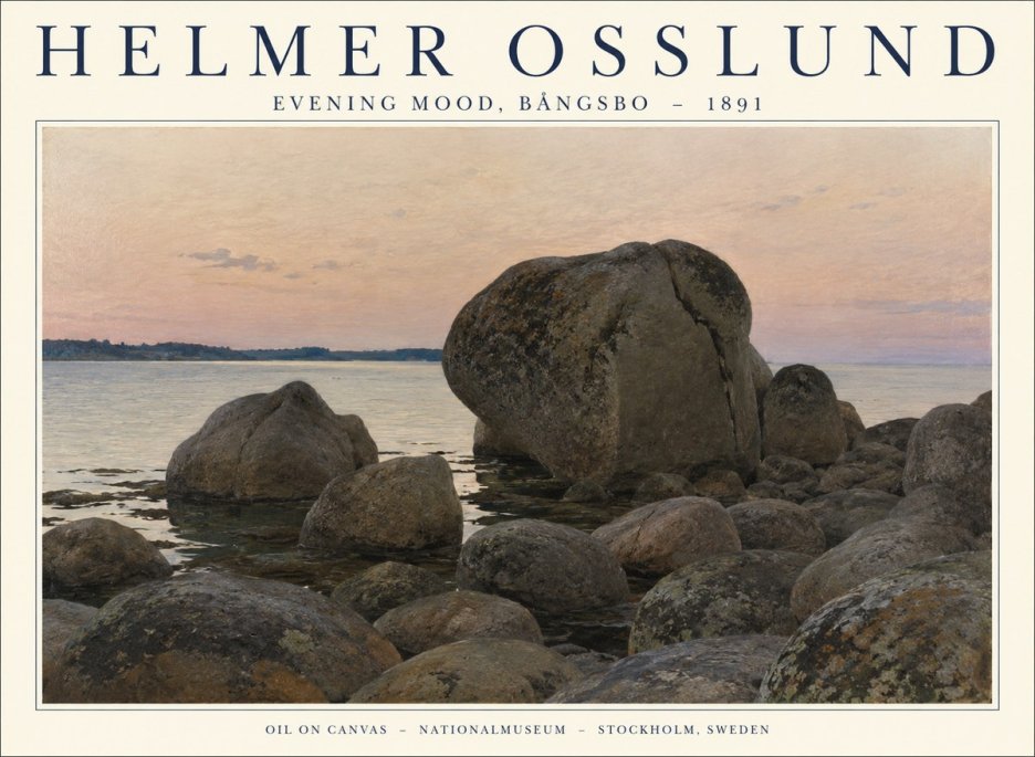 Helmer Osslund Evening Mood, Bångsbo - 1891 No1 - Póster