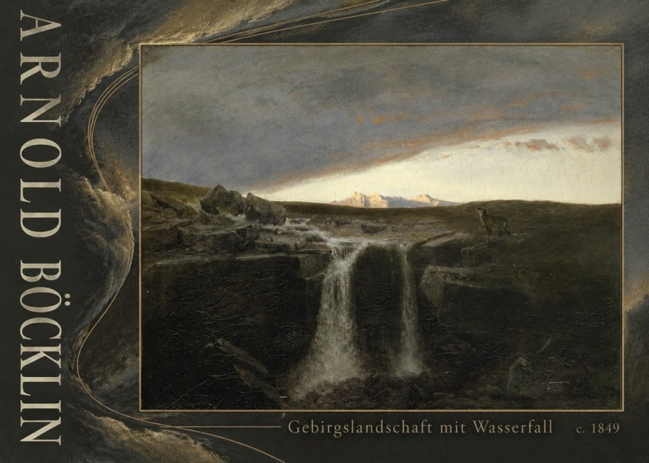 Arnold Böcklin Gebirgslandschaft Mit Wasserfall No5 - Póster
