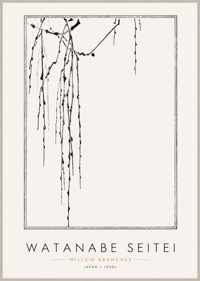 Watanabe Seitei Willow Branches I No3 - Póster