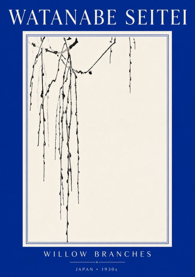 Watanabe Seitei Willow Branches I No5 - Póster