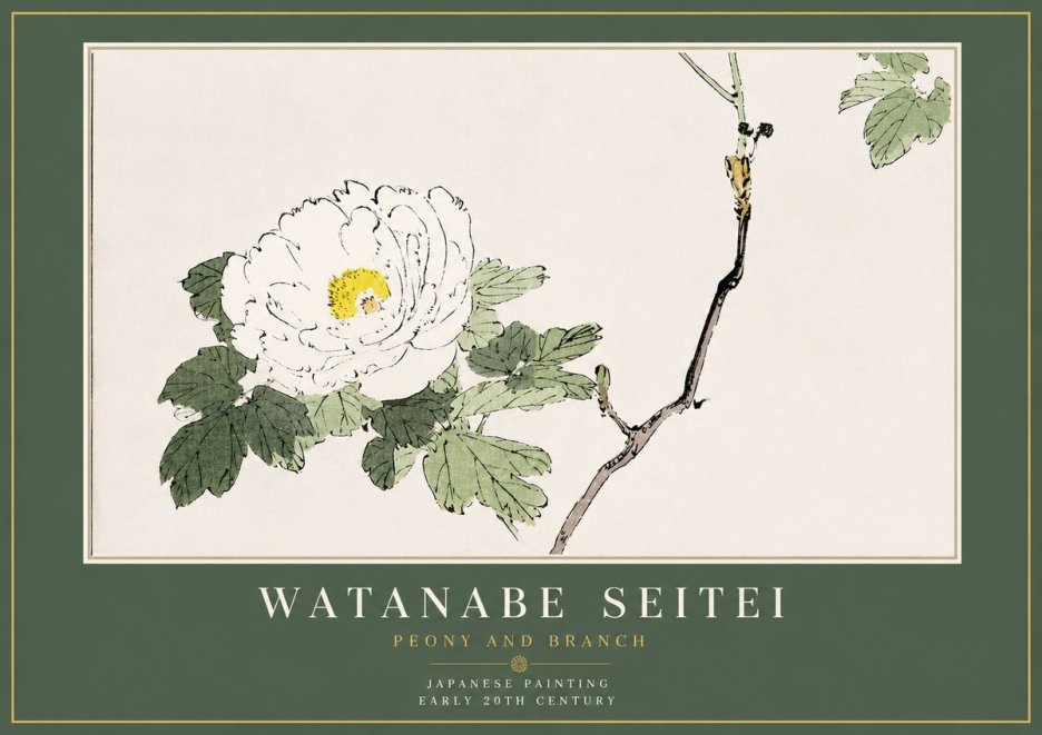 Watanabe Seitei Peony and Branch No4 - Póster
