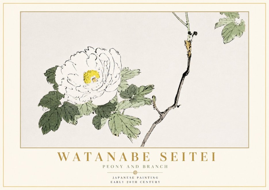 Watanabe Seitei Peony and Branch No6 - Póster