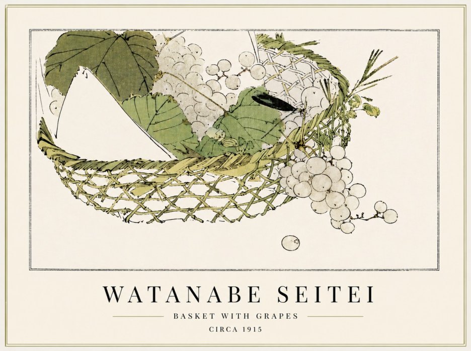 Watanabe Seitei Basket with Grapes No3 - Póster