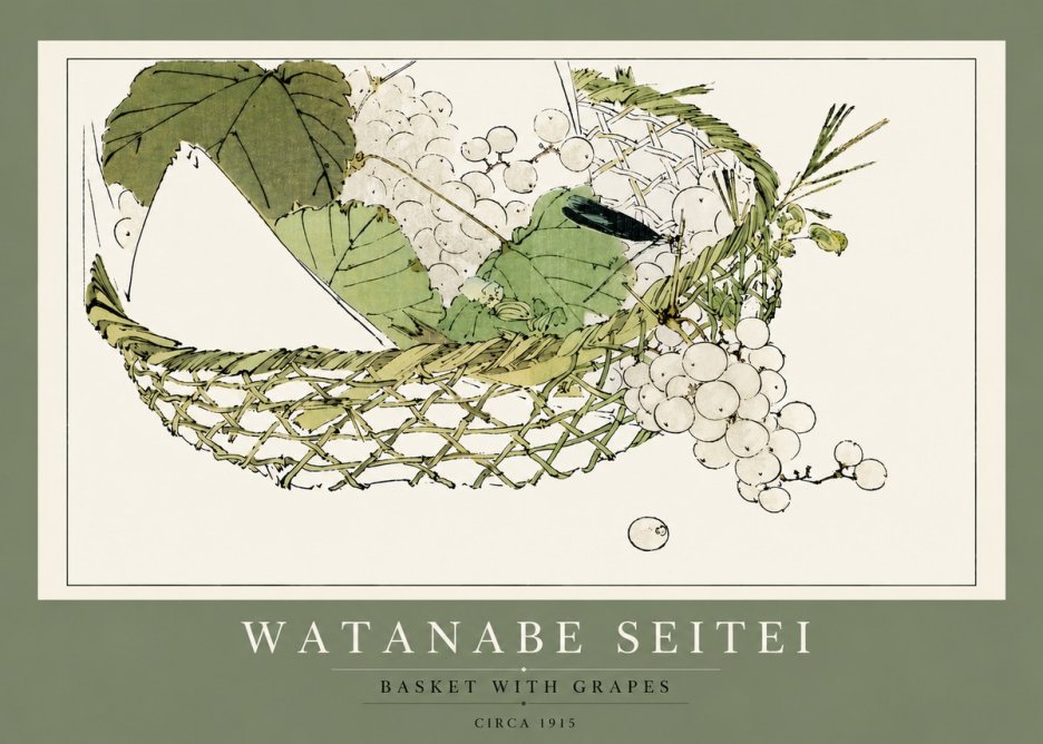 Watanabe Seitei Basket with Grapes No4 - Póster