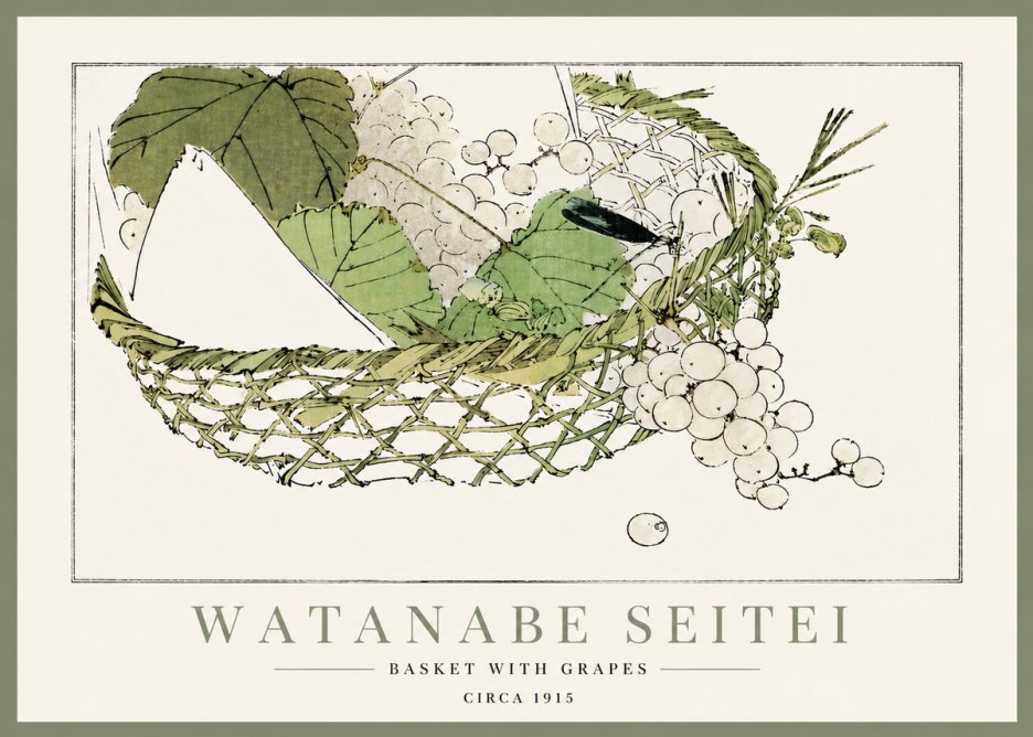 Watanabe Seitei Basket with Grapes No6 - Póster
