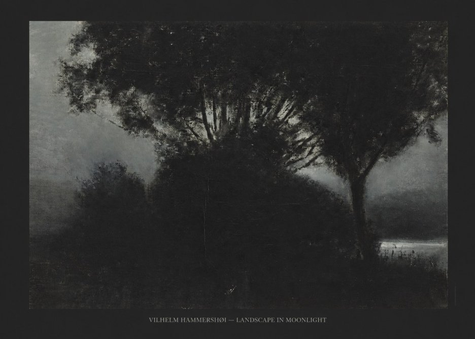 Vilhelm Hammershøi Landscape in Moonlight No6 - Póster