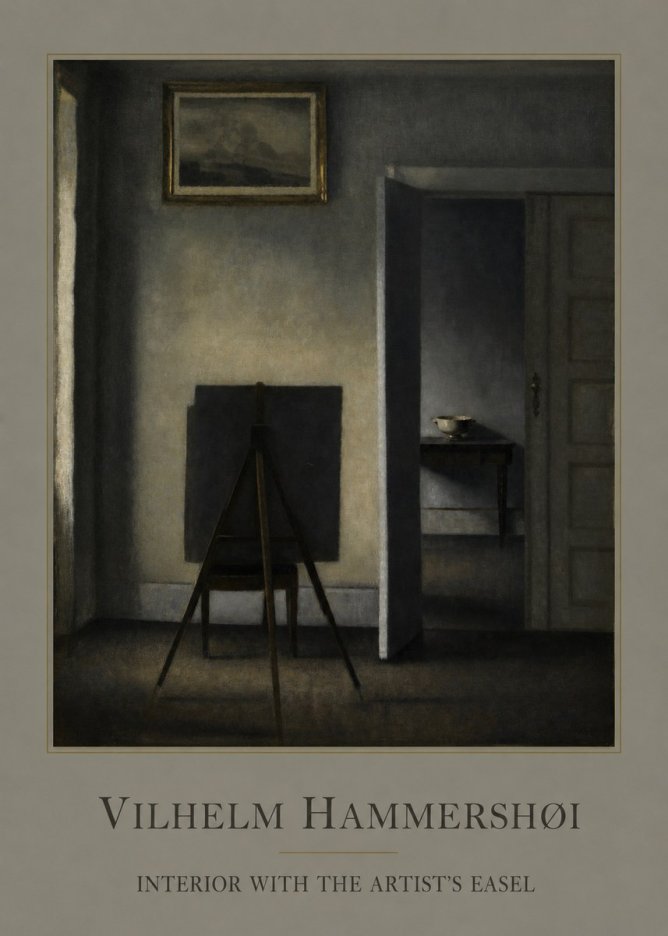 Vilhelm Hammershøi Interior with the Artist's Easel I No1 - Póster