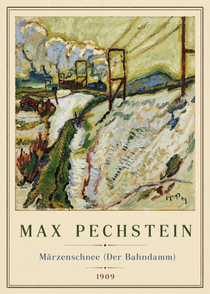 Max Pechstein Märzenschnee (Der Bahndamm) 1909 No2 - Póster