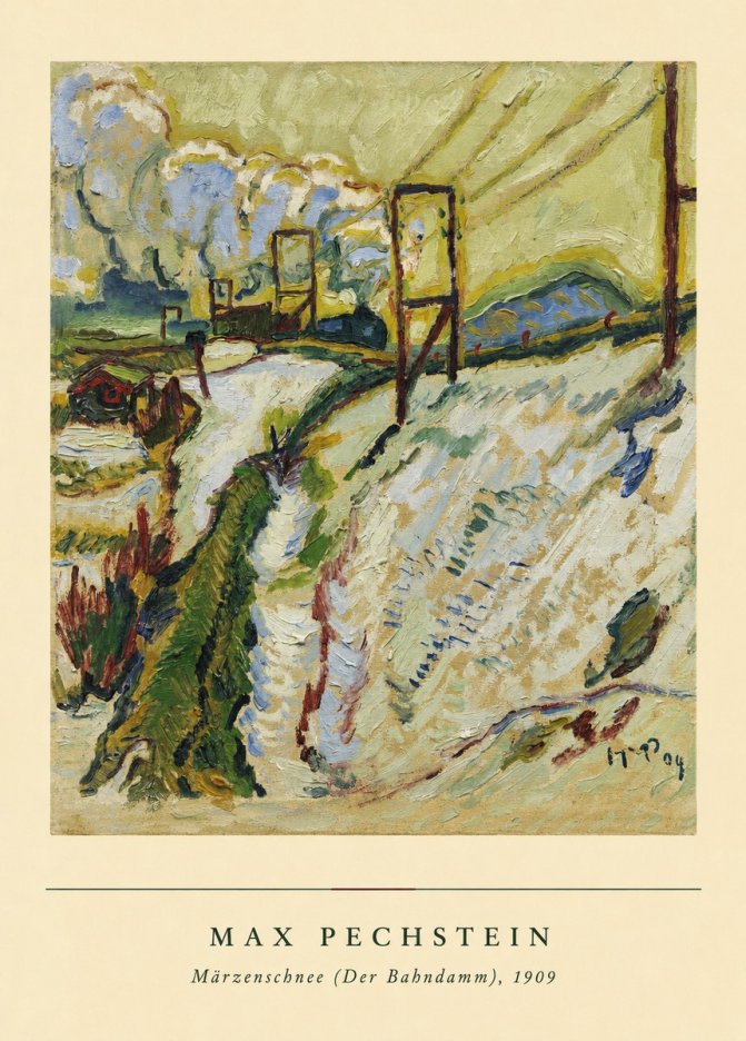 Max Pechstein Märzenschnee (Der Bahndamm) 1909 No6 - Póster