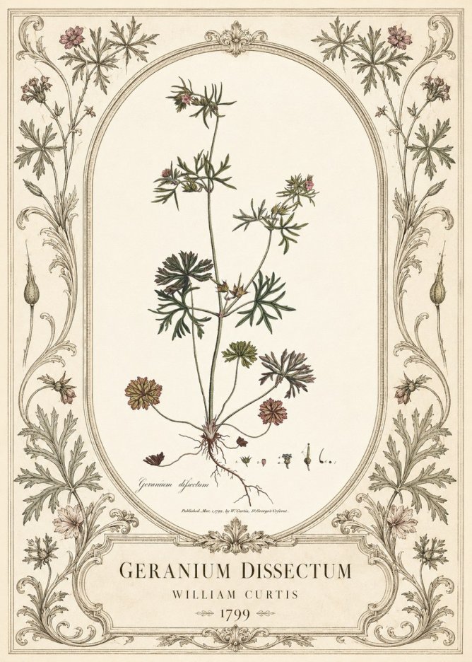 William Curtis Geranium Dissectum I No3 - Póster