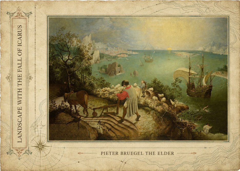 Pieter Bruegel Landscape with the Fall of Icarus II No2 - Póster