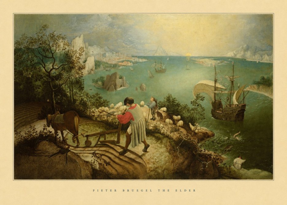 Pieter Bruegel Landscape with the Fall of Icarus II No5 - Póster