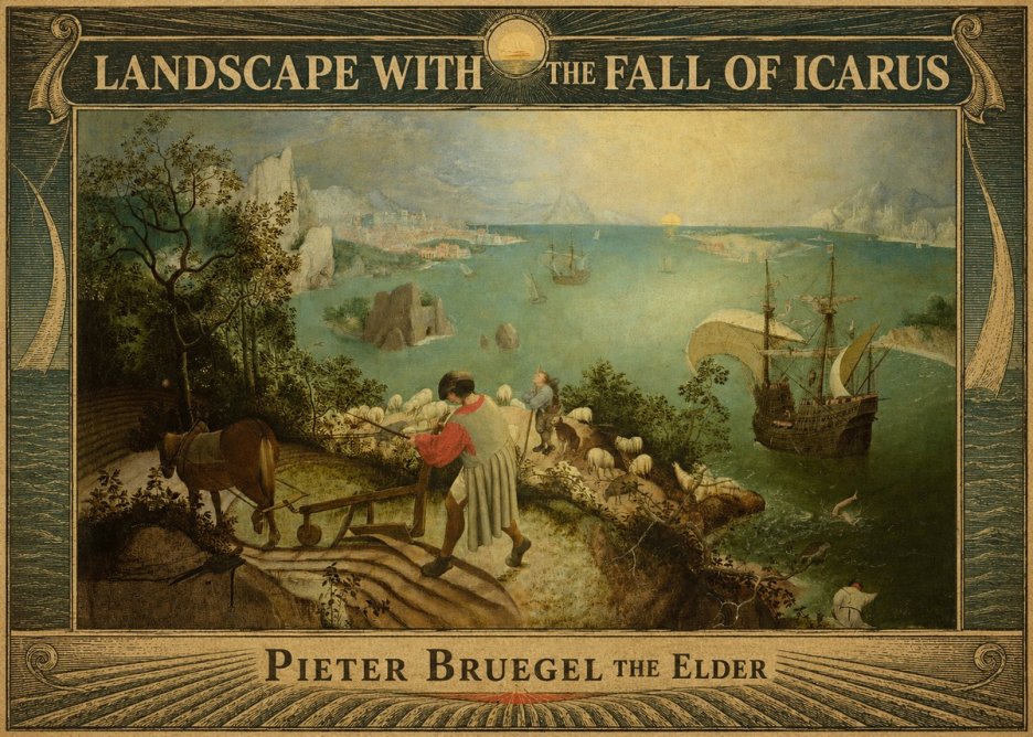 Pieter Bruegel Landscape with the Fall of Icarus II No6 - Póster