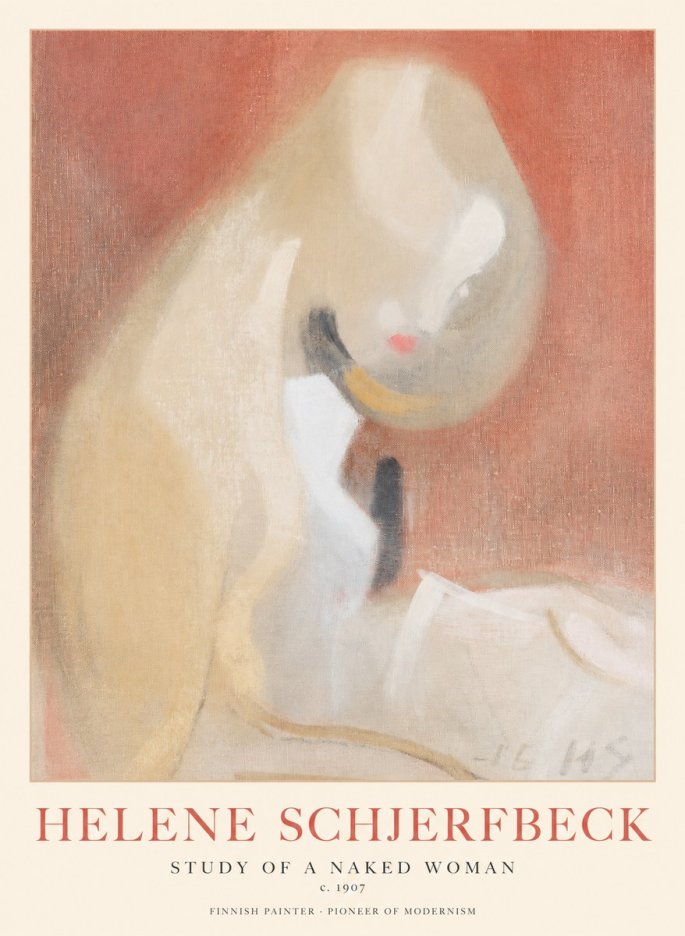 Helene Schjerfbeck Study of a Naked Woman No1 - Póster