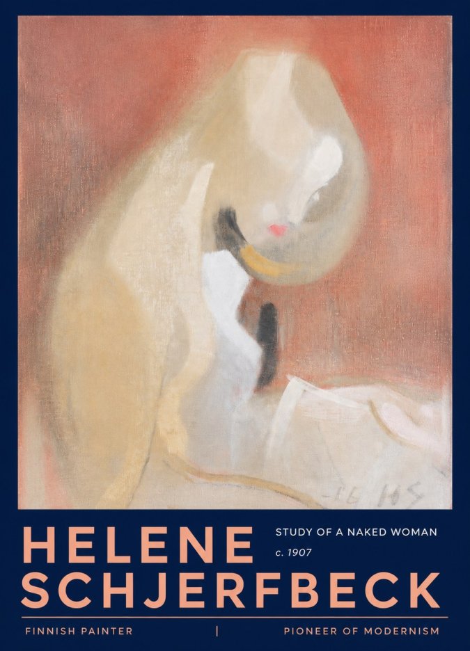 Helene Schjerfbeck Study of a Naked Woman No3 - Póster