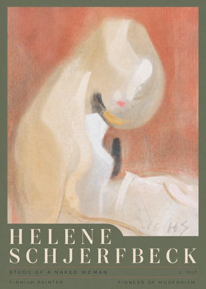 Helene Schjerfbeck Study of a Naked Woman No5 - Póster