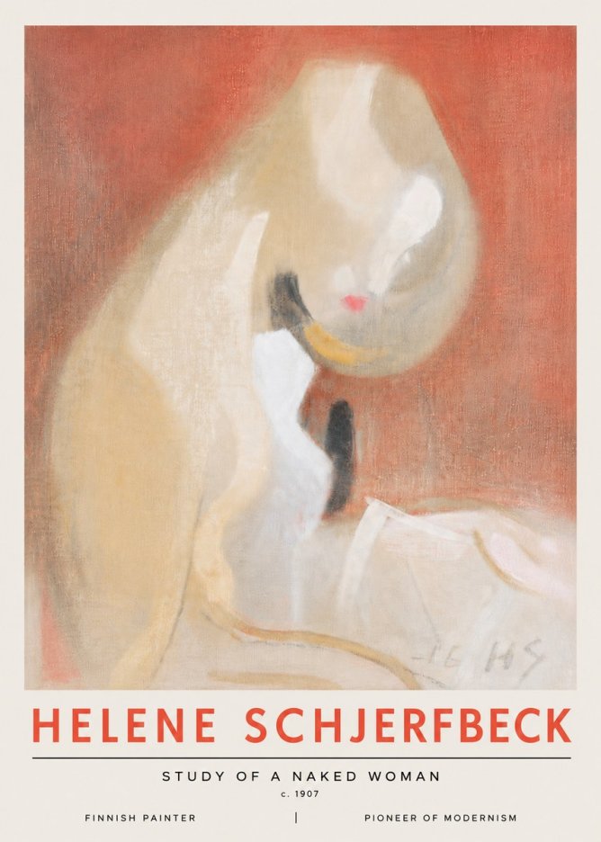 Helene Schjerfbeck Study of a Naked Woman No6 - Póster