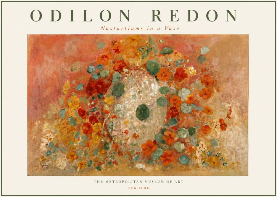 Odilon Redon Nasturtiums in a Vase No4 - Póster