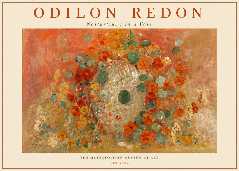 Odilon Redon Nasturtiums in a Vase No5 - Póster