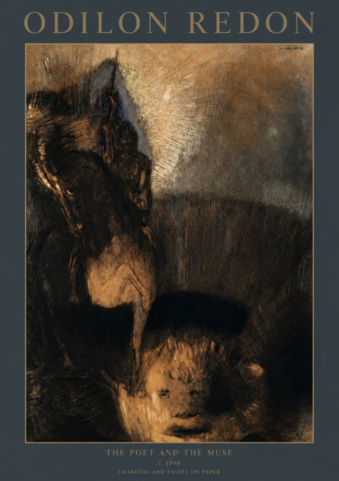 Odilon Redon The Poet and the Muse No2 - Póster