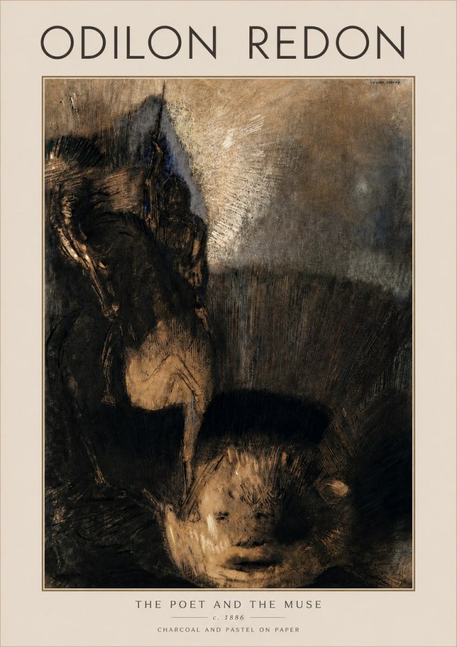 Odilon Redon The Poet and the Muse No4 - Póster