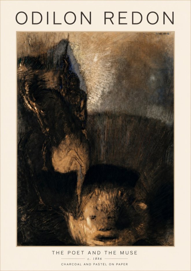 Odilon Redon The Poet and the Muse No5 - Póster